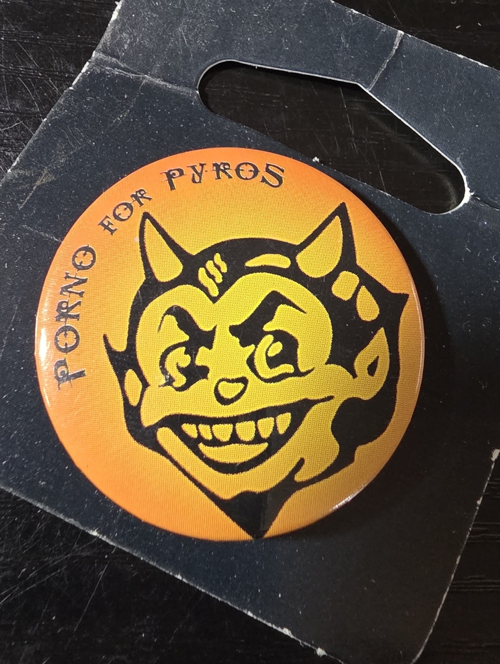 Vintage 90s Porno For Pyros Tour Promo Button Pin Back Perry Farrell Devil Rock